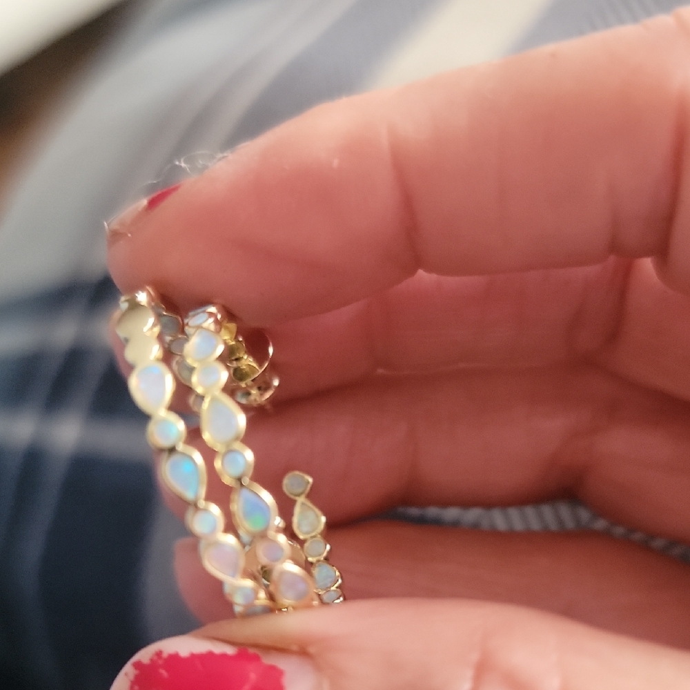 Elegant Gold and White Hoop Earrings